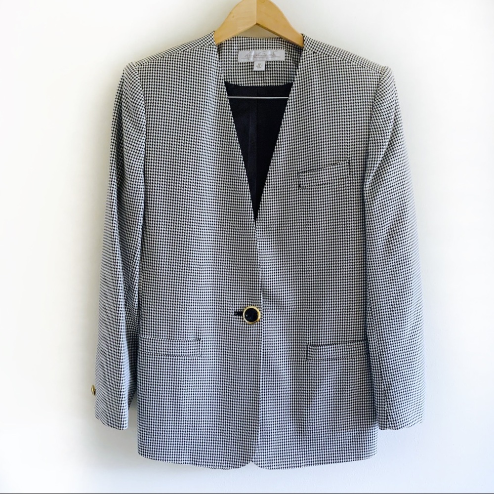 Houndstooth Oversized Blazer - image 1